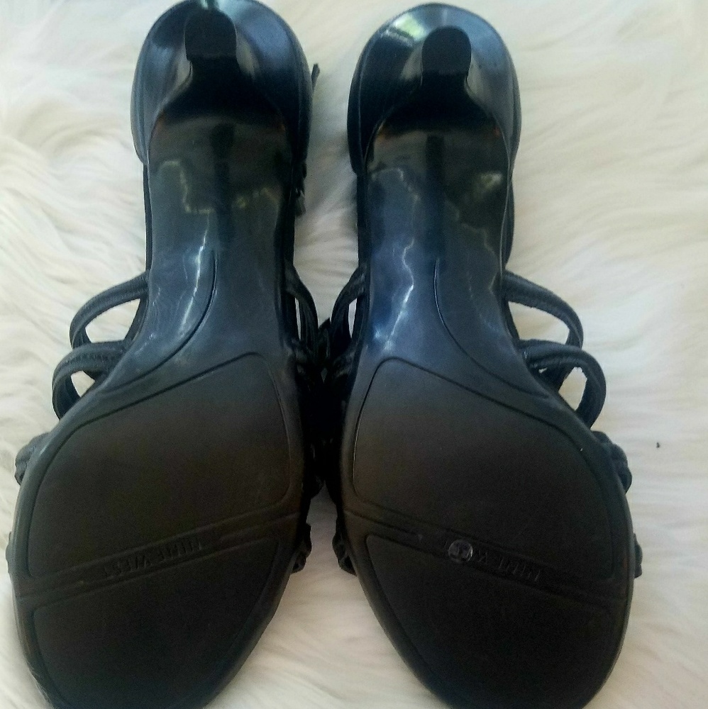 Nine West Black Leather Cage Heels - Picture 4 of 4